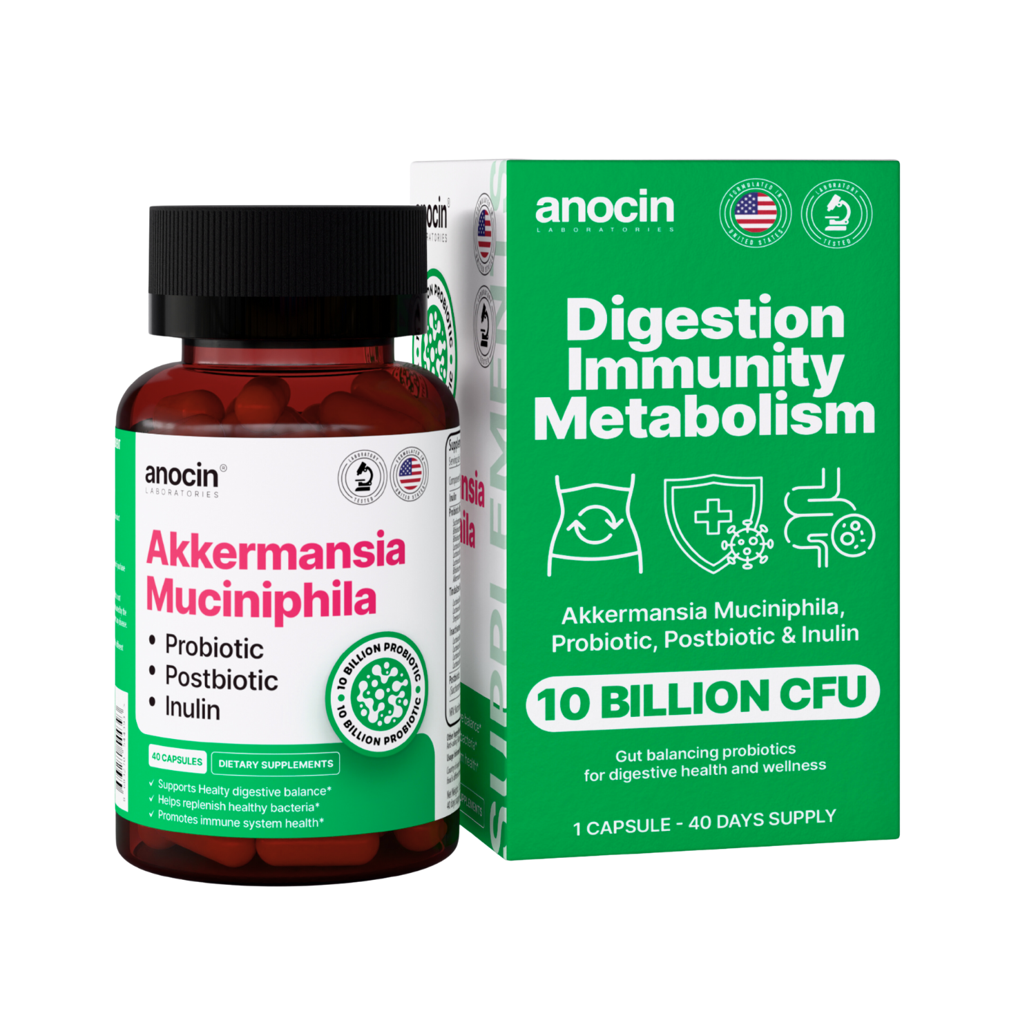 Akkermansia Muciniphila 10 Billion Pre-Probiotic and Inulin