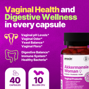 Vaginal Probiotic (Odor, pH, Flora) Akkermansia Women 10 Billion Pre-Probiotic