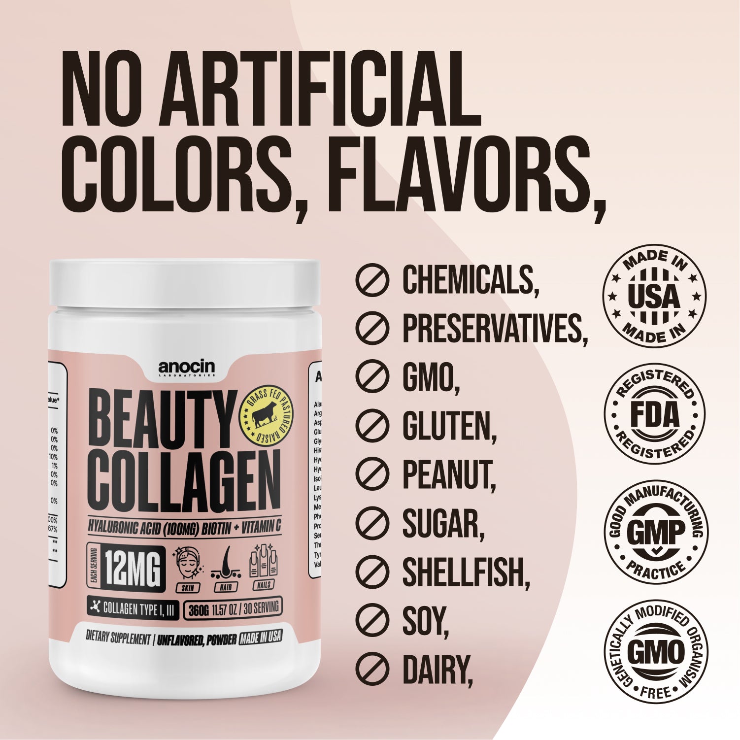 BEAUTYMIX Collagen (Type I, III for Hair, Skin, Nail)