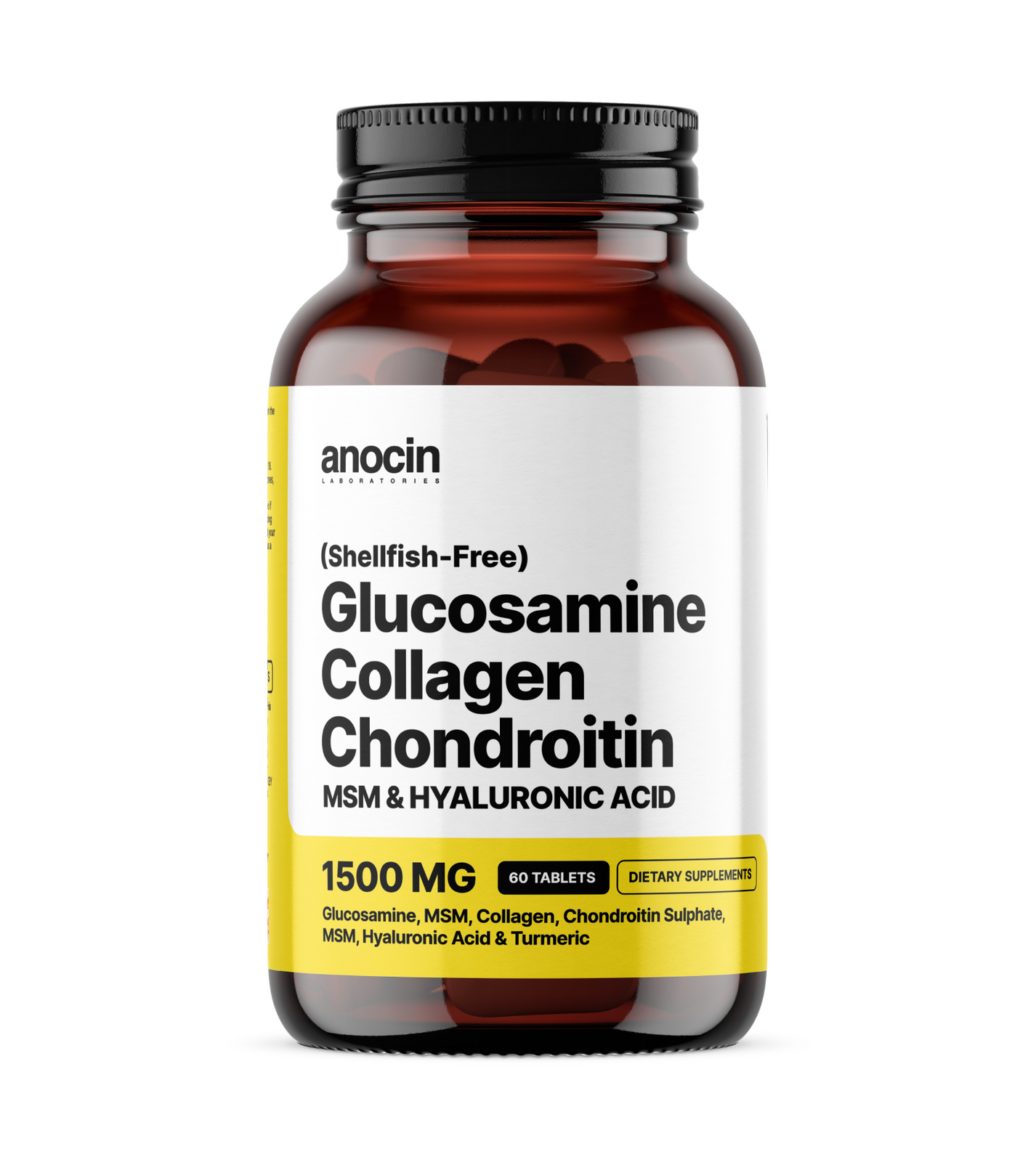 1500 mg Glucosamine, Collagen, Chondroitin, MSM, Hyaluronic Acid & Cur