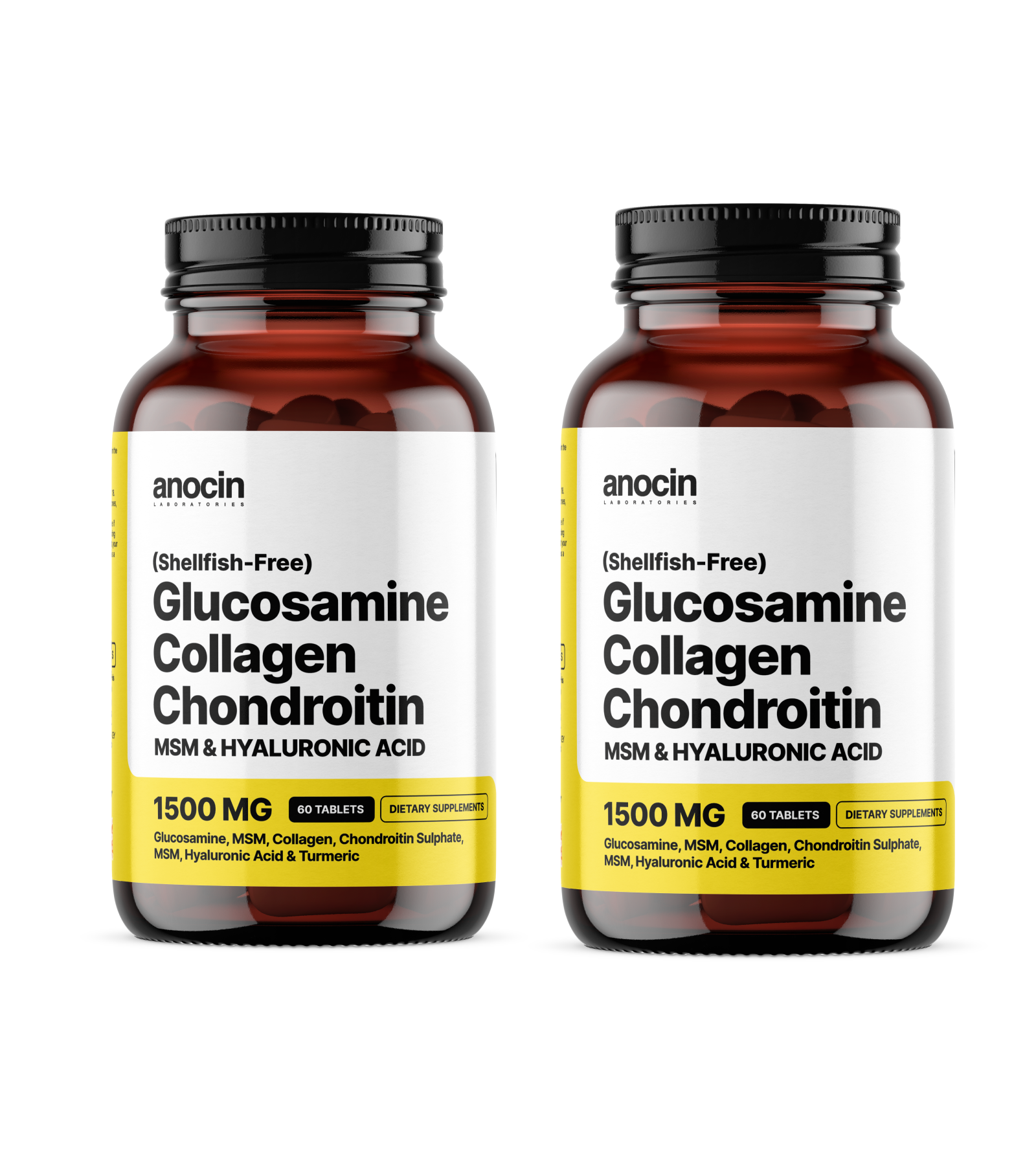 1500 mg Glucosamine, Collagen, Chondroitin, MSM, Hyaluronic Acid & Curcumin (Turmeric)